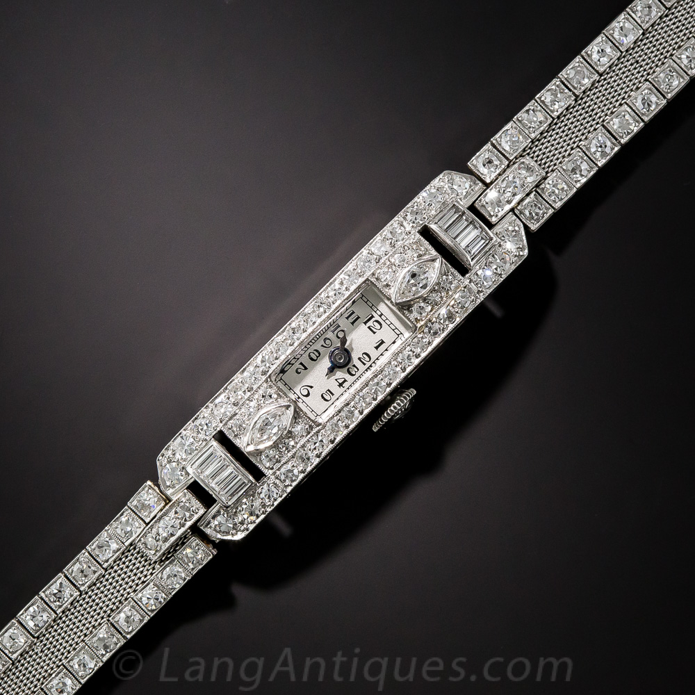 Art Deco Platinum and Diamond Watch