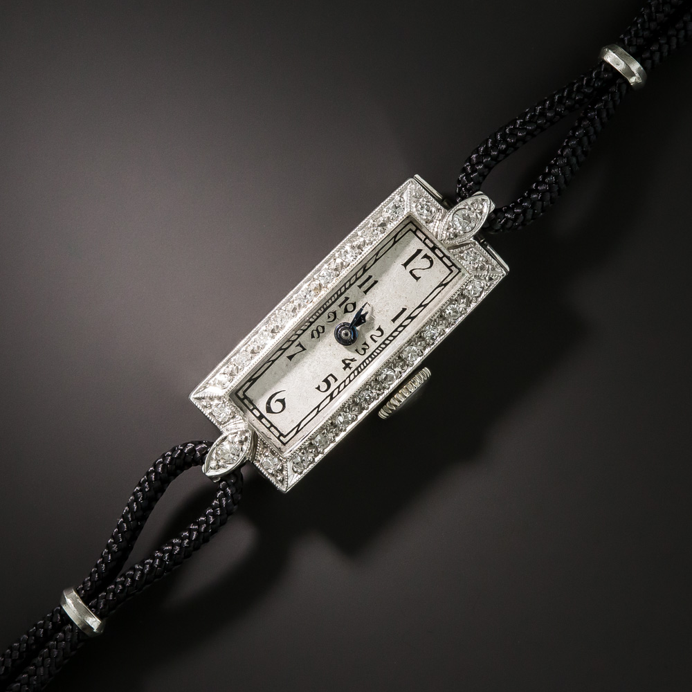Baume & Mercier Handmade 1930s Art Deco Diamond & Platinum Wristwatch Baume Mercier for C.D. Peacock Platinum and Diamonds Ladies  main image 2