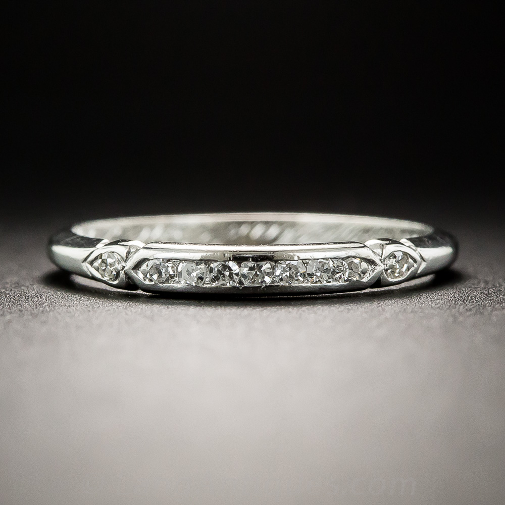 Art Deco Platinum Diamond Wedding Band