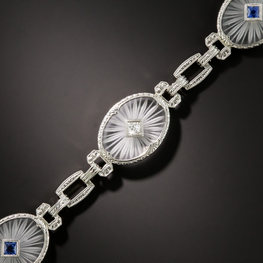 Art Deco Rock Crystal Quartz Bracelet by Krementz