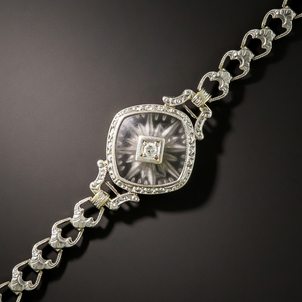 Art Deco Rock Quartz Crystal Bracelet