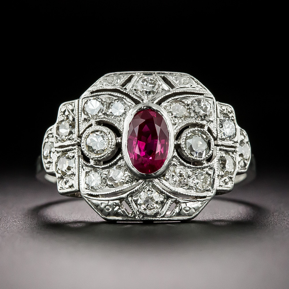 Art Deco Ruby and Diamond Ring