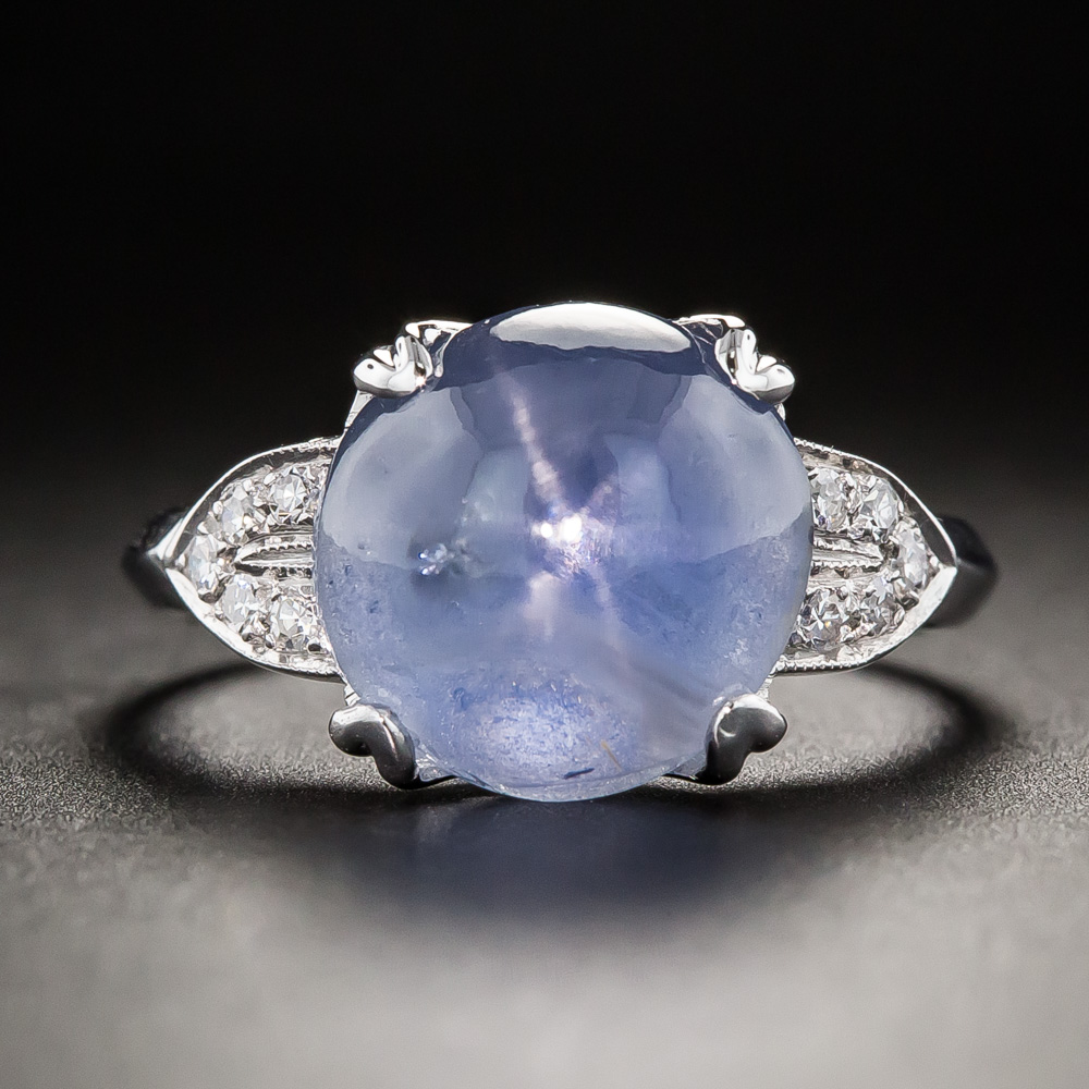 Art Deco Star Sapphire and Diamond Ring