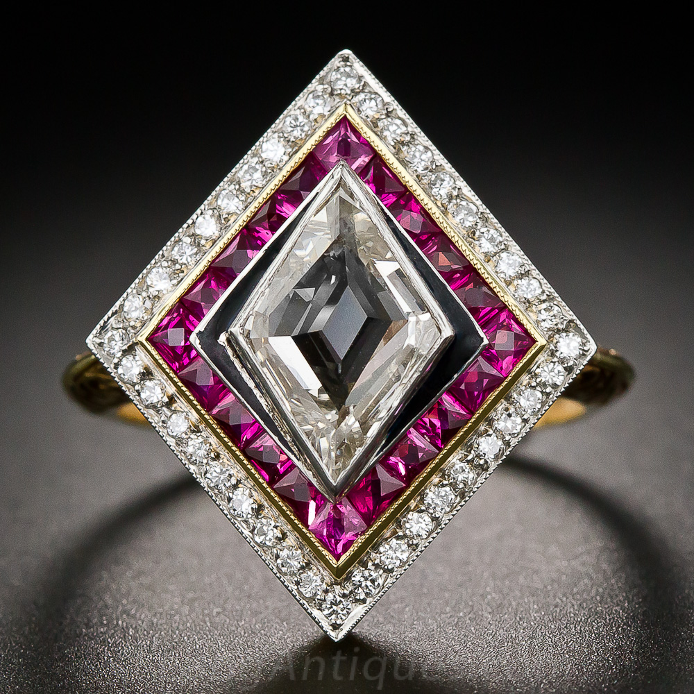 Art Deco Style Diamond And Ruby Ring 1 10 1 2128 