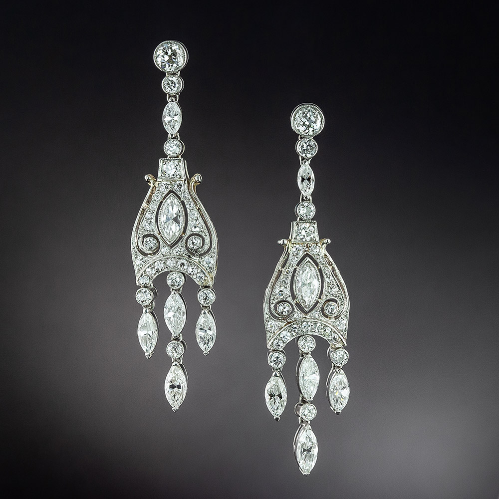 Art Deco Style Diamond Girandole Earrings