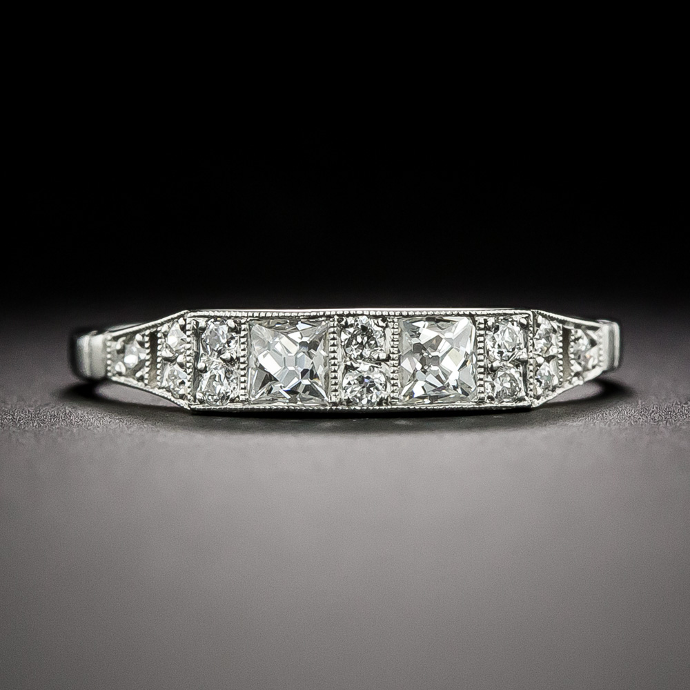 Art Deco Style French-Cut Diamond Band Ring