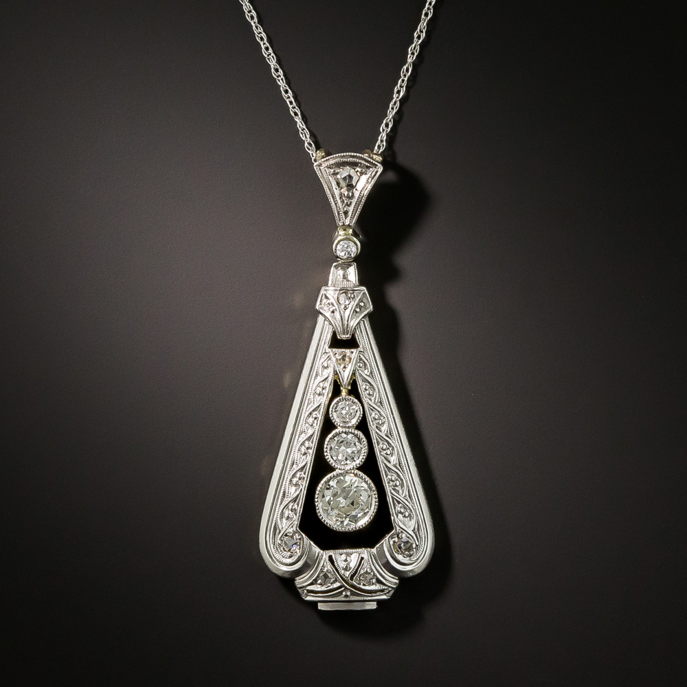 Art Deco Style Three-Diamond Pendant