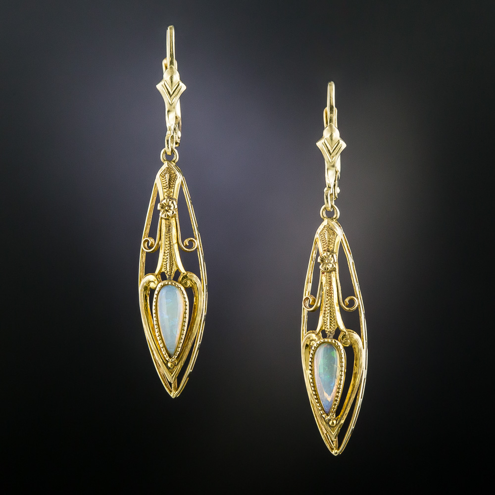 Art Nouveau Opal Earrings