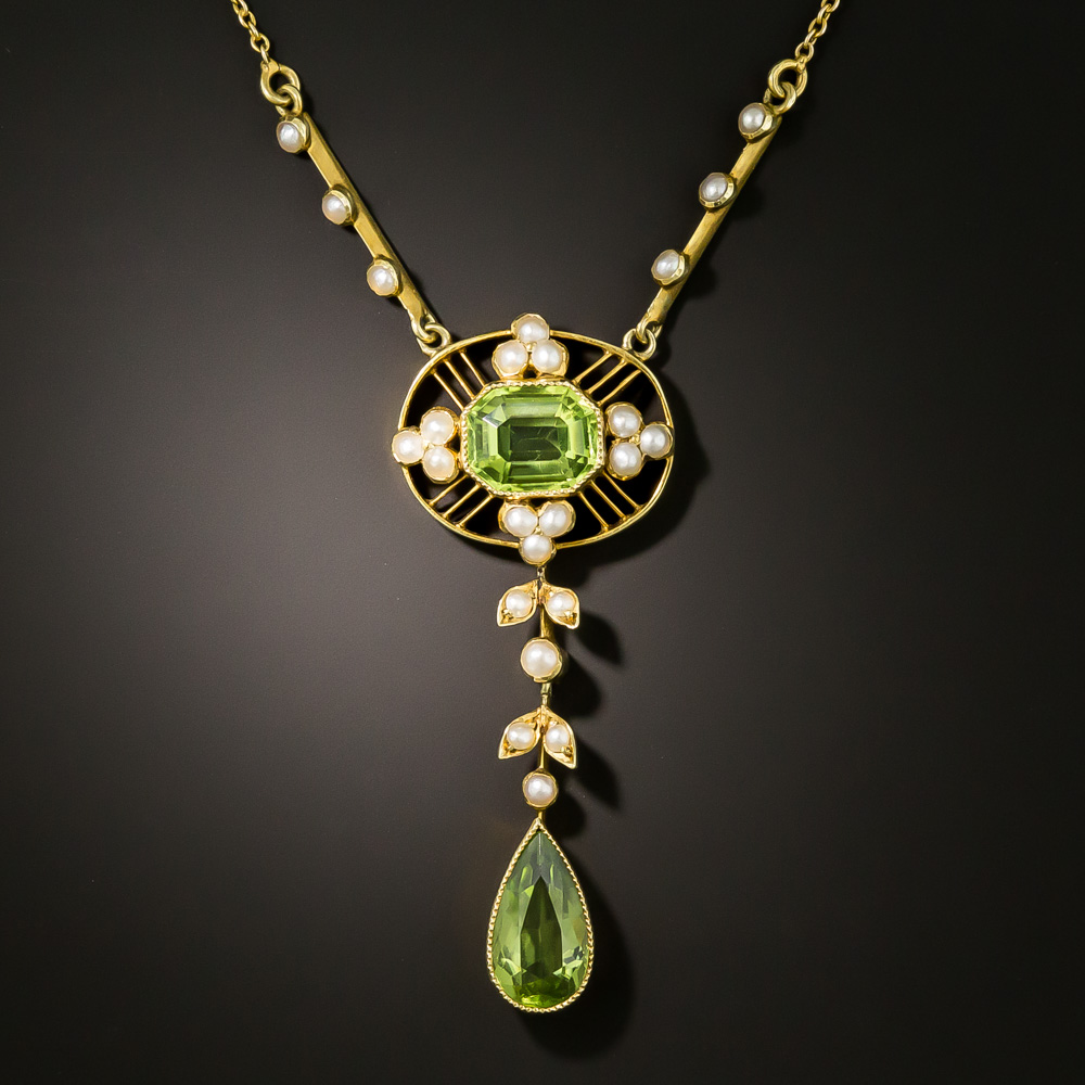 Tahitian Pearl and Peridot Necklace — April Aultman Jewelry