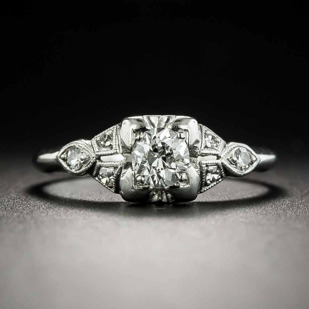Buy Art Deco style sapphire and diamond ring - Kalmar Antiques