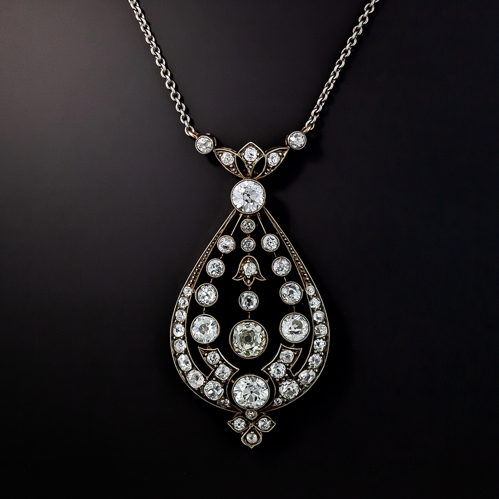 Austro-Hungarian Antique Diamond Pendant Necklace