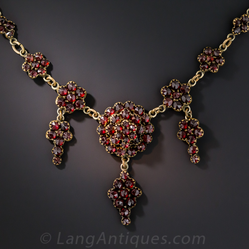 Bohemian Garnet Fringe Necklace