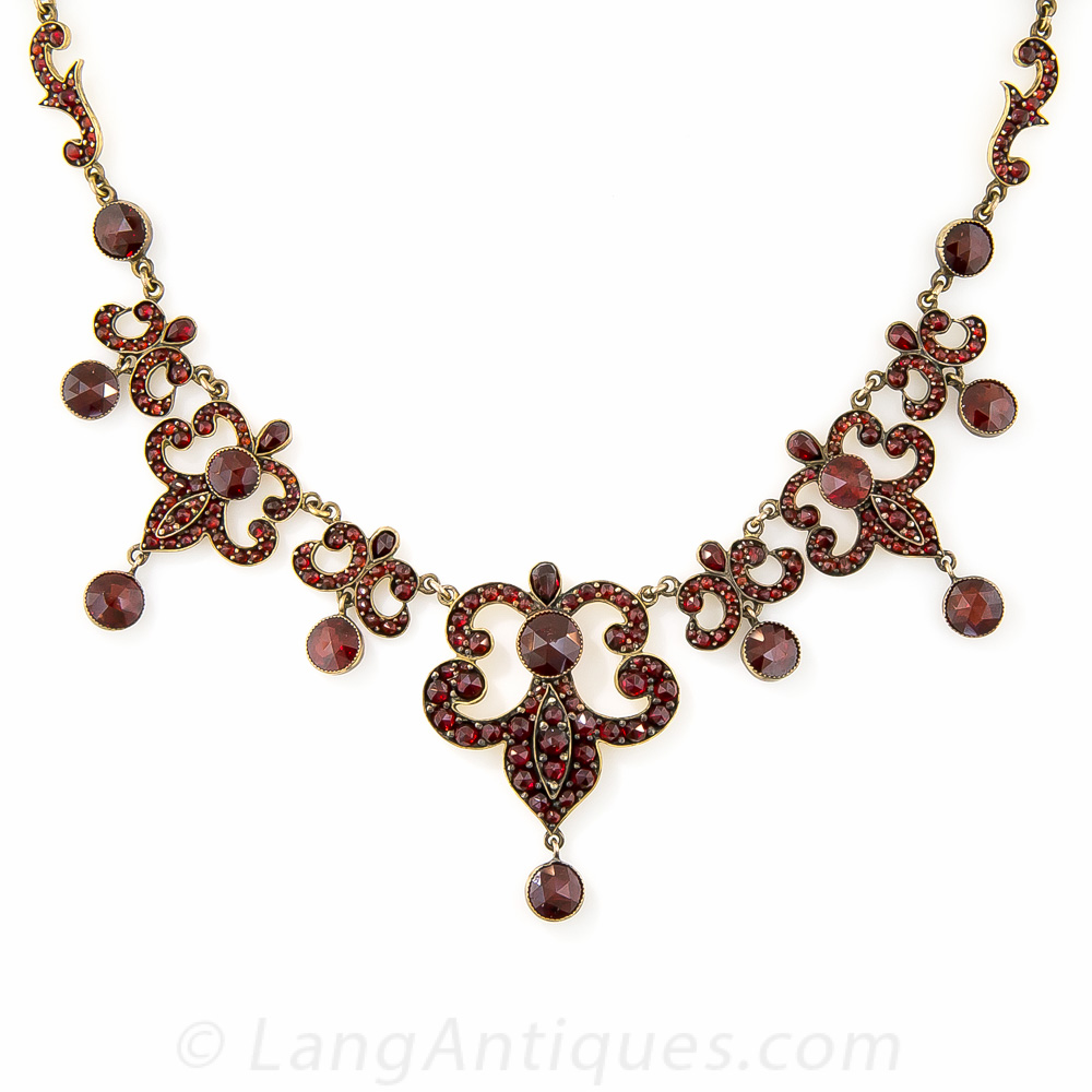 Bohemian Garnet Necklace Bracelet Earrings Star Moon Victorian Museum  Quality | eBay