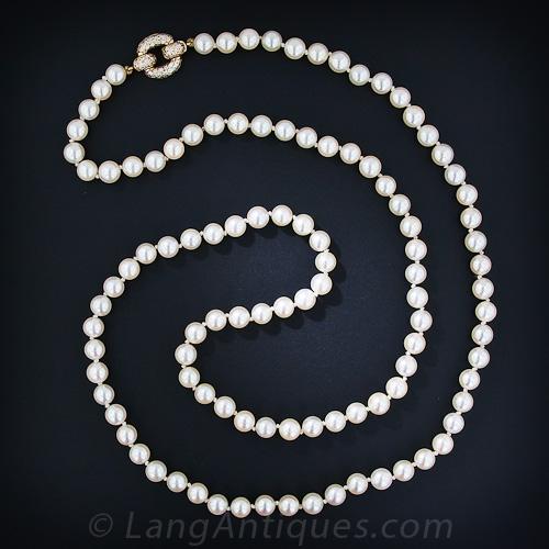 Cartier two-strand natural pearl necklace