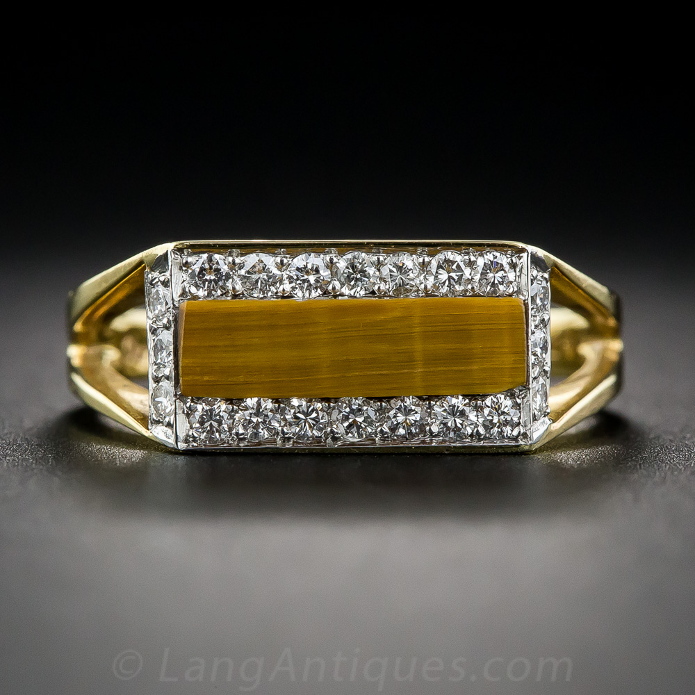 14K YELLOW GOLD ENAMEL TIGER DIAMOND RING 1.50CT | Gavelli Jewelers | Call:  (213) 488 9812