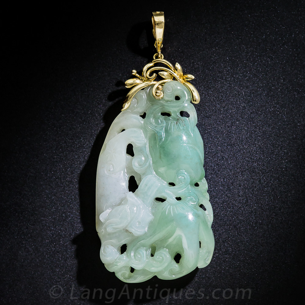 Carved Natural Jade Pendant