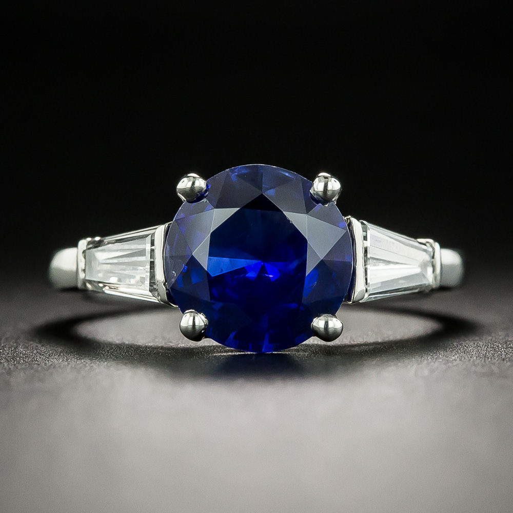 Classic 2.25 Carat Sapphire and Diamond Ring