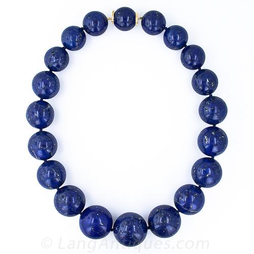 Colossal Natural Lapis Lazuli Bead Necklace