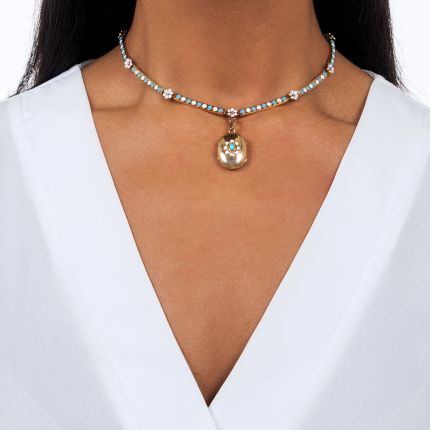 Bohemian Happy Locket Necklace - White
