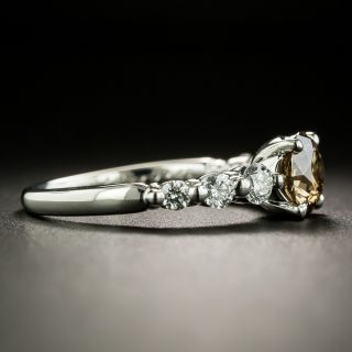 1.00 Carat Fancy Dark Yellowish Brown Diamond Engagement Ring - GIA