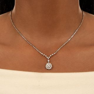 1.00 Carat Pear-Shaped Diamond Necklace - GIA D SI1
