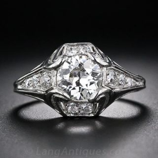 1.01 Carat Art Deco Diamond Ring by Walton - 1