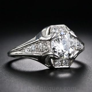 1.01 Carat Art Deco Diamond Ring by Walton & Co
