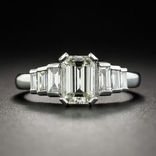 1.01 Carat Emerald-Cut Diamond Platinum Engagement Ring - GIA M VS1