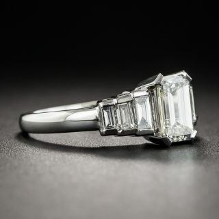 1.01 Carat Emerald-Cut Diamond Platinum Engagement Ring - GIA M VS1