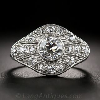 1.05 Carat Center Art Deco Diamond Ring