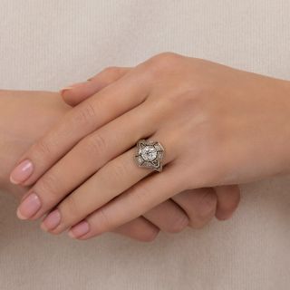 1.05 Carat Diamond Art Deco Engagement Ring