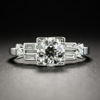 1.11 Carat Art Deco Diamond Platinum Engagement Ring - GIA L VS1 - 2