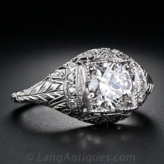 1.12 Carat Antique Diamond Engagement Ring