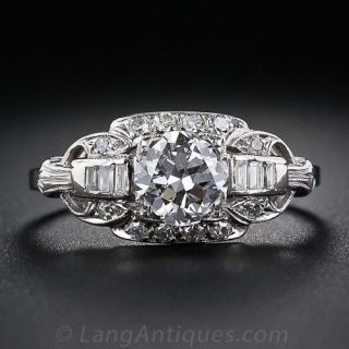 1.13 Carat Art Deco Diamond Engagement Ring - 1