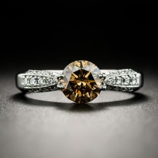 1.17 Carat Natural Orangy-Brown Diamond Ring - GIA - 3