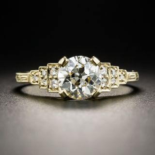  1.21 Carat Art Deco Style European-Cut Diamond Ring - GIA L VS2 - 2