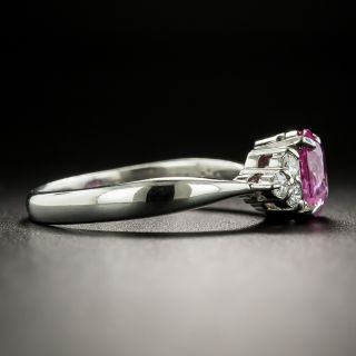 1.24 Carat Pink Sapphire Platinum Diamond Ring