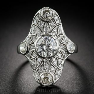 1.25 Carat Center Diamond Art Deco-Style Dinner Ring