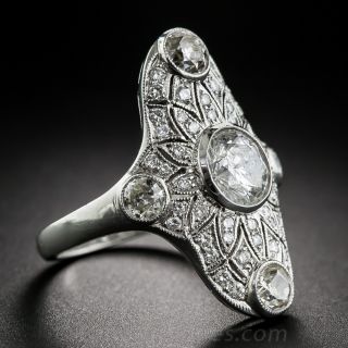 1.25 Carat Center Diamond Art Deco-Style Dinner Ring