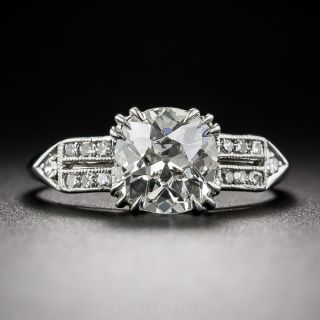 1.26 Carat Old Mine-Cut Diamond and Platinum Art Deco Engagement Ring - 3