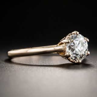 1.28 Carat European-Cut Diamond Rose Gold Solitaire Engagement Ring - GIA K VS2