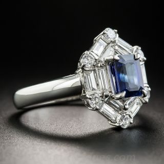 1.30 Carat Ceylon Sapphire and Diamond Ring