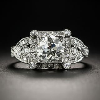 1.35 Carat Art Deco Diamond Platinum Engagement Ring - GIA L SI2 - 1