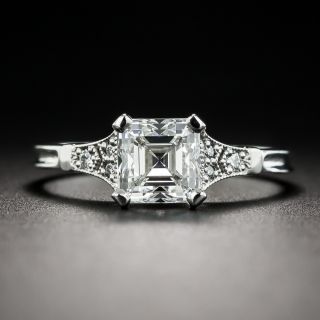 1.39 Carat Square Emerald-Cut Diamond Ring - GIA F VS1 - 1