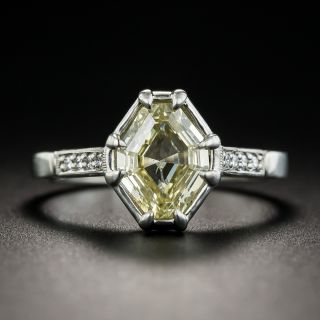 1.51 Carat Natural Fancy Yellow Octagonal Diamond Ring - GIA - 1
