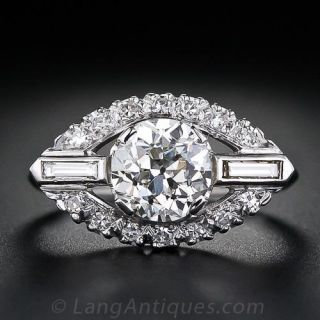 1.52 Carat Mid-Century Diamond Engagement Ring - GIA - 1
