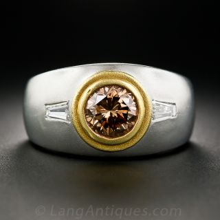 1.55 Carat Natural Cognac Diamond Gent's Ring