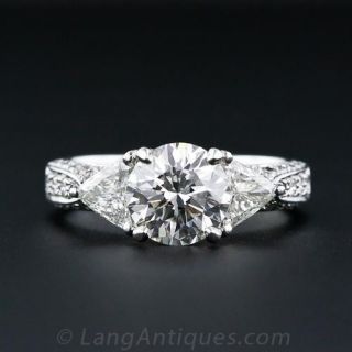 1.56 Carat Round Brilliant-Cut Diamond Engagement Ring