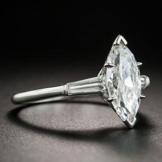 1.58 Carat Marquise Diamond Platinum Engagement Ring - GIA D SI2