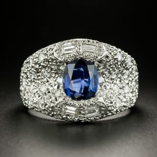 1.58 Carat No-Heat Cambodian Sapphire and Diamond Ring - GIA  - 2